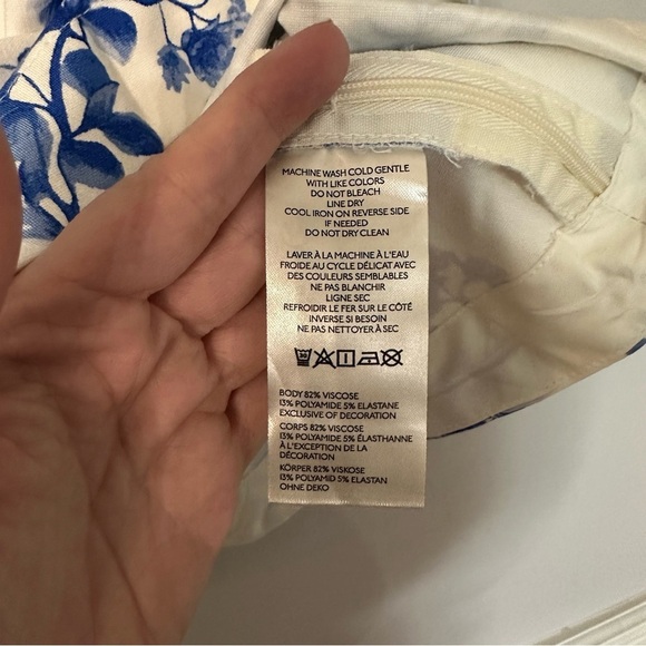 Maeve by Anthropologie Women’s Square Neck Peplum Floral Blue Tank Top Sz XL NWT - Picture 6 of 10